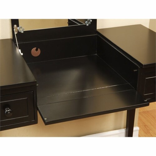 Riverbay Furniture Vanity Set Black with Bench Perspective: top