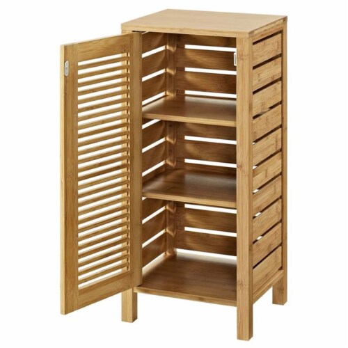 Riverbay Furniture Linen Cabinet in Natural Perspective: top