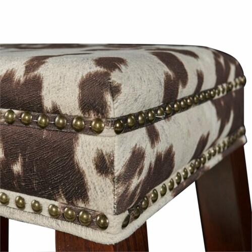 Riverbay Furniture 31 Cow Print Bar Stool in Brown Perspective: top