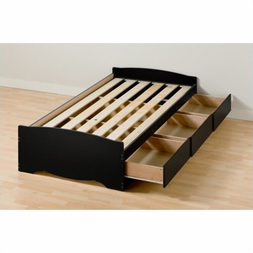 Prepac Sonoma Black Twin XL Bookcase Platform Storage Bed 1