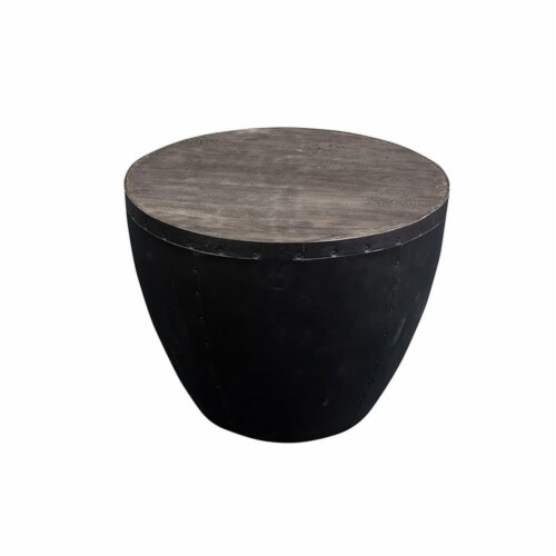 Slade Round End Table - Gray Perspective: top