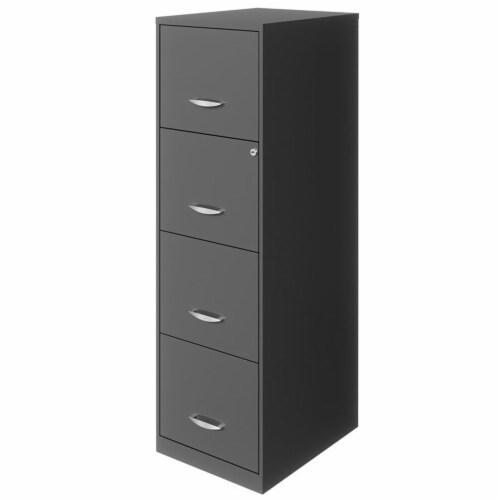 18" Deep Light Duty 4 Drawer Metal Letter File Cabinet in Black 