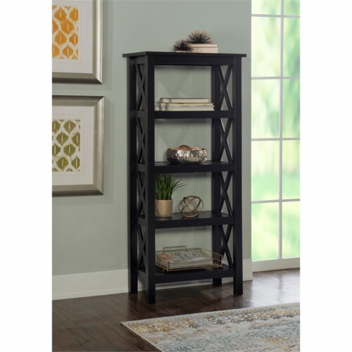 Solid wood discount black bookcase
