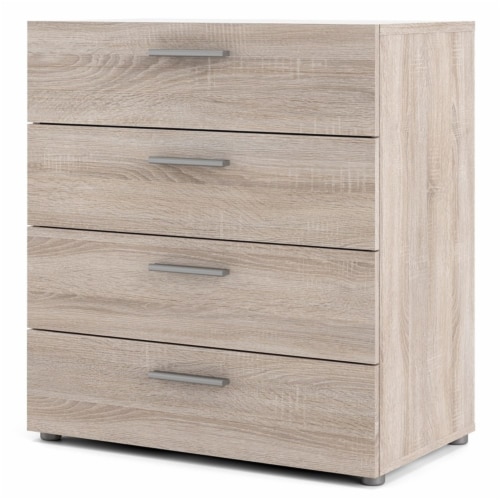 Levan Home Contemporary 4-Drawer Engineered Wood Chest/Bedroom Dresser in Beige Perspective: top