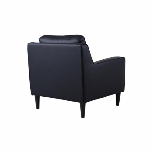 Hawthorne Collections Lazio High Quality Leather Chair - Black Perspective: top