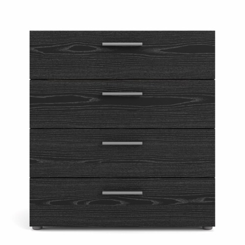 Levan Home Contemporary 4-Drawer Engineered Wood Chest in Black Perspective: top