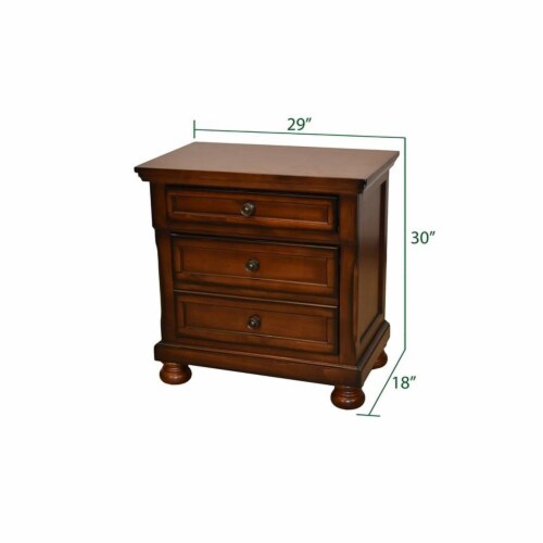 Galaxy Home Baltimore Wood Nightstand with Hidden Jewelry Drawer in Dark Walnut Perspective: top