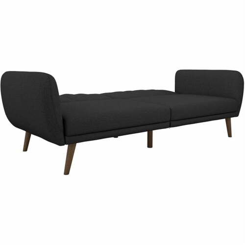Levan Home Stylish Linen Sleeper Sofa in Dark Gray Perspective: top