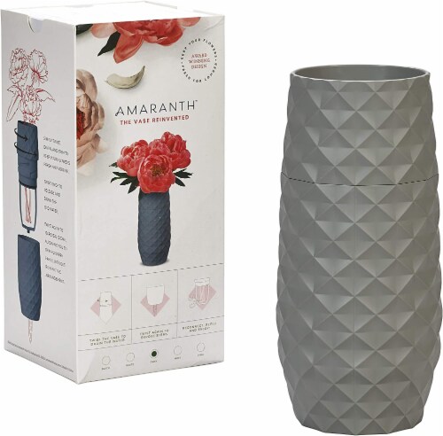 The Amaranth Vase - 10  Smarter Vase for Floral Care in Cool Grey Diamond Perspective: top