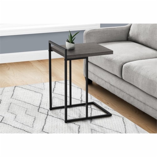 Snack, Living Room, Bedroom, Metal, Laminate, Grey, Black, Perspective: top
