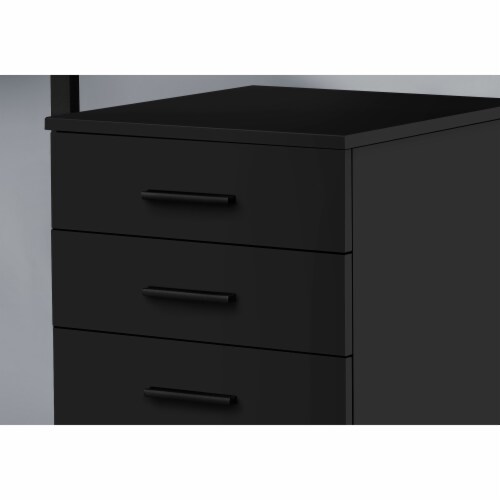 Monarch Specialties I 7781 24 in. 3 Drawer Black on Castors Filing