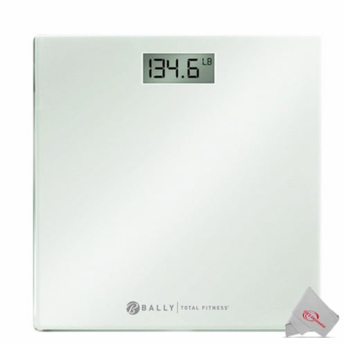 Bally Total Fitness Digital Weighing Bathroom Scale White Up To 400 Lb