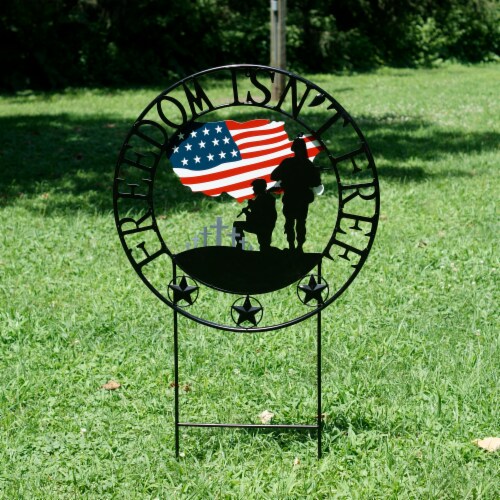 Backyard Expressions Freedom Isn't Free Wall Decor and Ground Stake Perspective: top