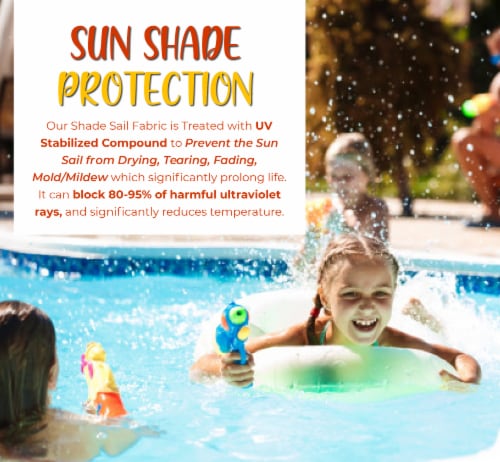 Backyard Expressions Sun Shade Sail - Available in a Variety of Colors and Sizes Perspective: top
