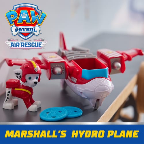 Paw Patrol Air Rescue Marshall Action Figure & Hero Hydro Airplane Toy with Projectile Launcher Perspective: top
