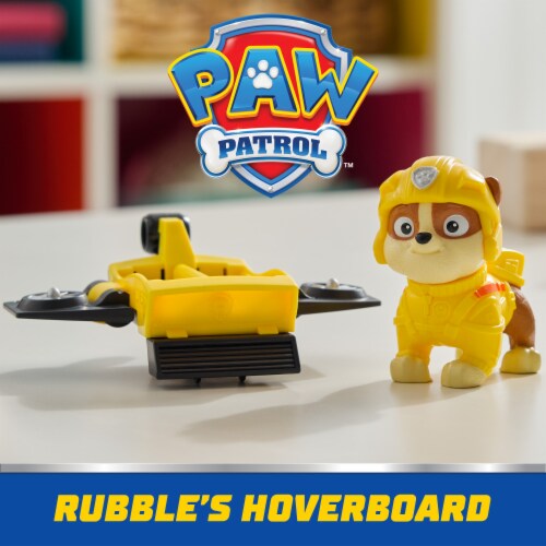 Paw Patrol Action Pups Rubble Action Figure & Hoverboard Airplane Toy with Foldable WIngs Perspective: top