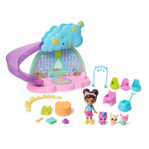 Gabby's Dollhouse Kitty Care Ear Purrfect Playroom Playset Perspective: top