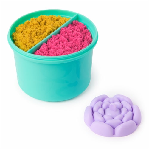 Kinetic Sand™ SquisgBlossom™ Blooming Flower with Neon Yellow & Pink Play Sand Perspective: top