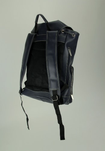 Michigan Wolverines Blue Embossed Leather Backpack Perspective: top