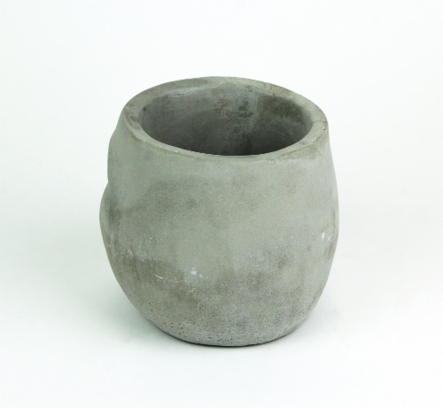 Adorable Sleepy Face Concrete Head Mini Planter 4.5 Inches High 