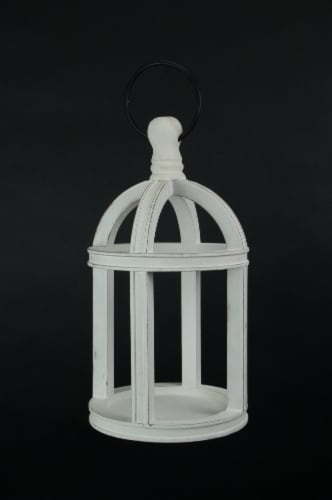 White Wood Hanging Terrarium Succulent Planter Holder Decorative Geometric Box - White Perspective: top