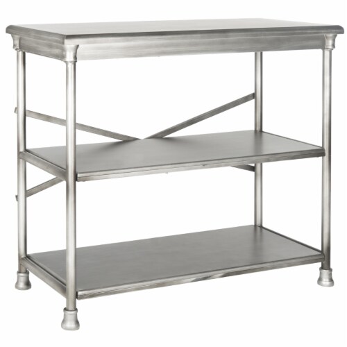 SAFAVIEH Jamison Medium Bookcase Silver Perspective: top