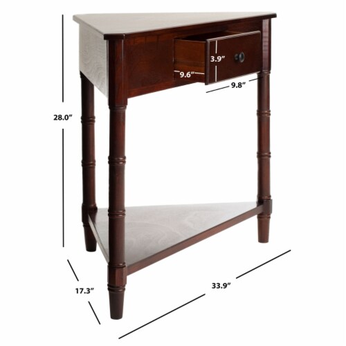 SAFAVIEH Gomez Corner Table With Storage Drawer Dark Cherry 1