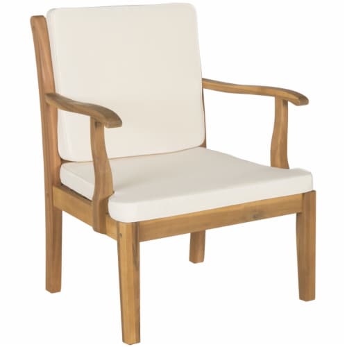 Safavieh PAT6717A 4 Piece Del Mar Outdoor Set, Teak Brown & Beige Perspective: top