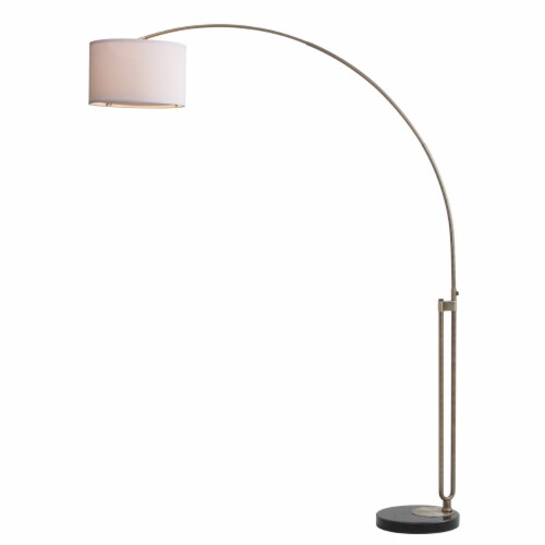 SAFAVIEH Polaris Arc Floor Lamp | Chrome | Perspective: top