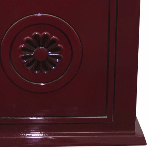 Southern Patio Colony 16 Inch Square Resin Outdoor Planter Urn, Oxblood Red Perspective: top