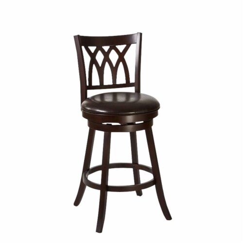 Bowery Hill 31 Swivel Bar Stool in Cherry and Brown Perspective: top