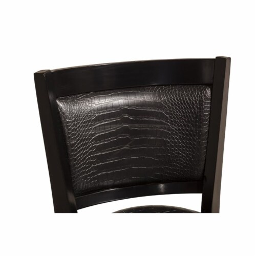Bowery Hill 31 Faux Leather Swivel Bar Stool in Black Perspective: top
