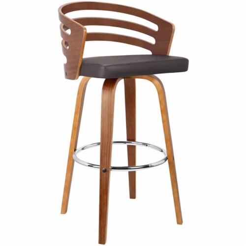 Jayden 26   Swivel Barstool in Brown Faux Leather (Set of 4) Perspective: top