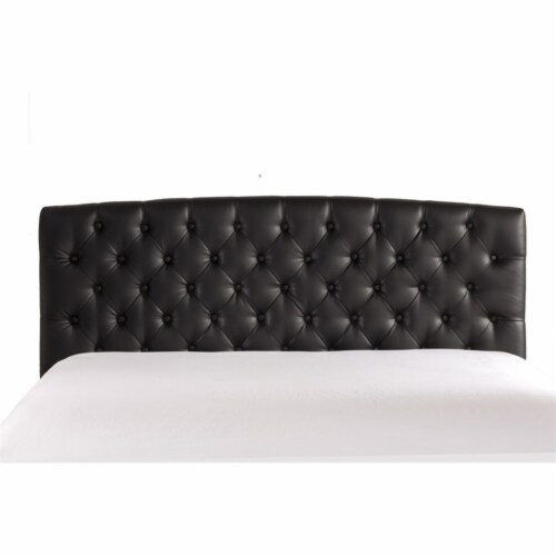 2 Piece Tuft King Headboard and Bed Frame Set in Black Perspective: top