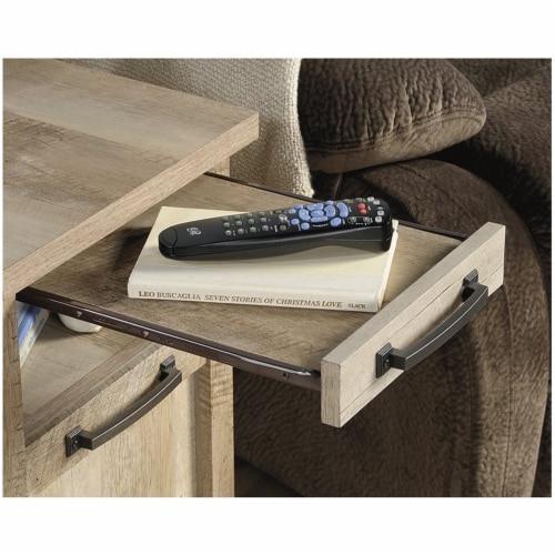 Set of 2 End Table/ Side Table with Pull-Out Shelf and One Drawer in Lintel Oak Perspective: top