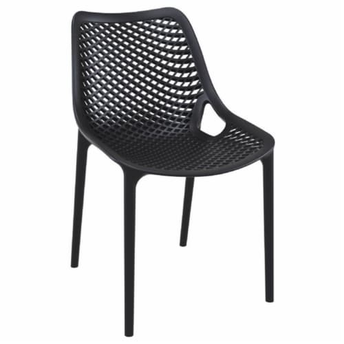 3 Piece Patio Bistro Set with Bistro Table and Set of 2 Chair in Black Perspective: top
