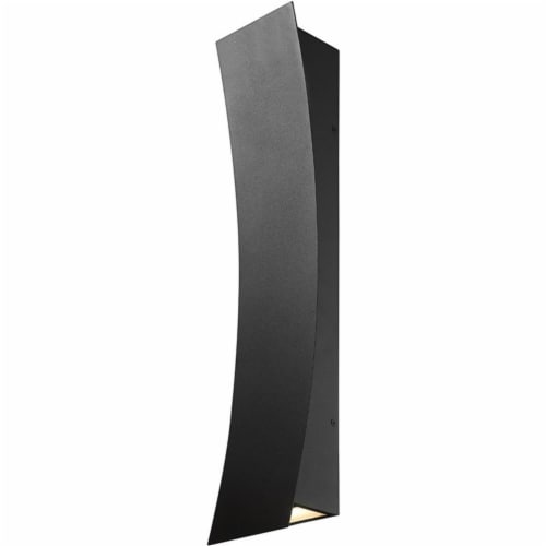 Z-Lite Landrum 2 Light 28  Glass Aluminum Outdoor LED Wall Sconce in Black Perspective: top