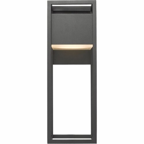 Z-Lite Barwick 18  Etched Glass Aluminum Outdoor LED Wall Sconce in Black Perspective: top