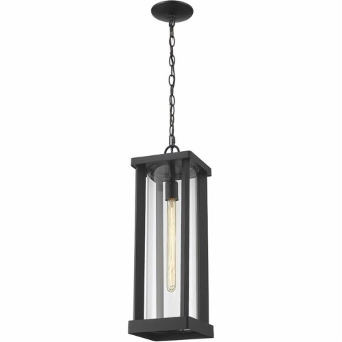 Z-Lite Glenwood 22  Clear Aluminum Glass Outdoor Chain Mounted Pendant in Black Perspective: top