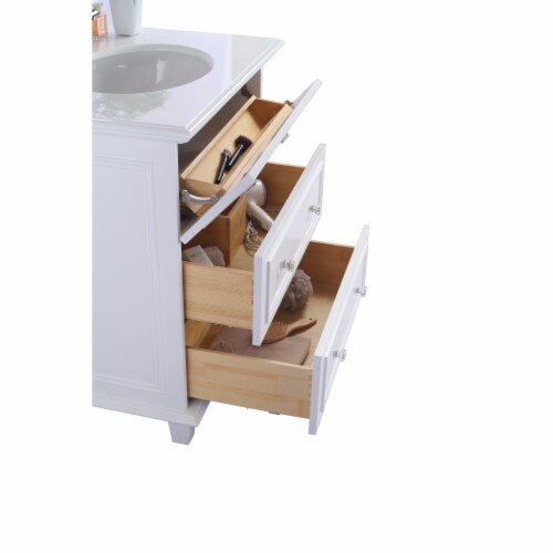 Luna - 30 - White Cabinet + Matte White VIVA Stone Solid Surface Countertop Perspective: top