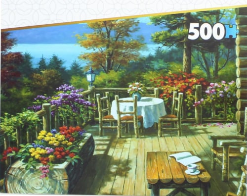 Set of 2 Keepsakes 500 Piece Jigsaw Puzzles | Mountain Cabins Perspective: top