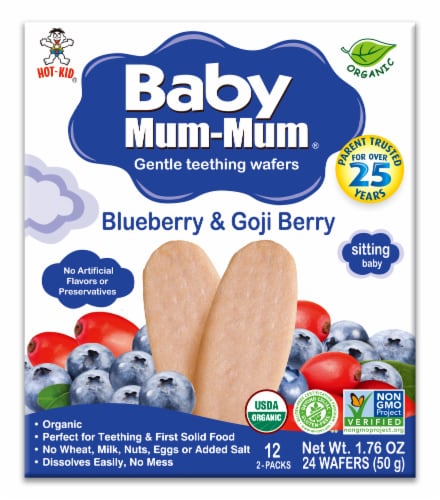 Baby Mum-Mum Organic Blueberry & Goji Rice Rusks - 6 Boxes Perspective: top