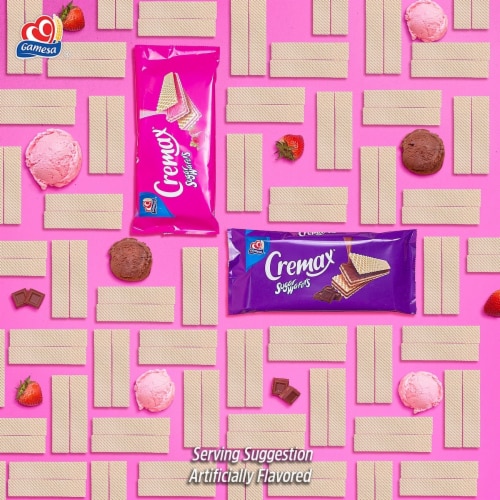 Gamesa Cremax Wafer Cookies, Strawberry Perspective: top
