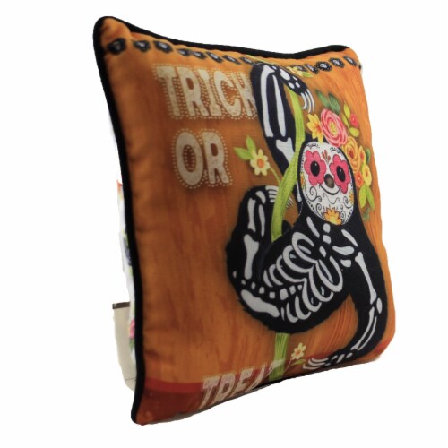 Halloween Day Of The Dead Pillow Fabric Floral Trick Or Treat Sdfdoosl Sloth Perspective: top