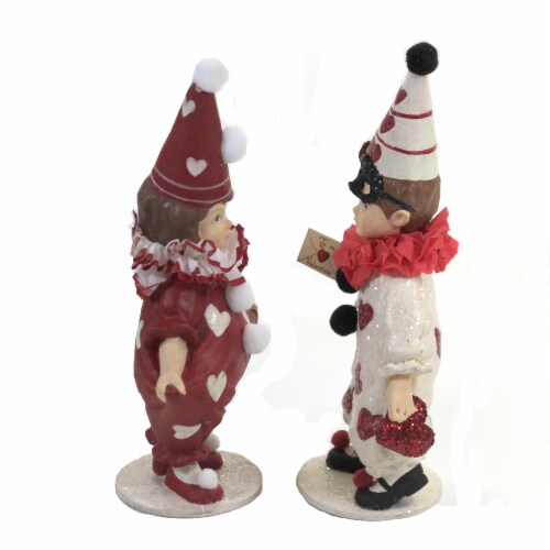 Valentine's Day Valentine Clown Boy And Girl Polyresin Love Hearts Td8492.93 Perspective: top