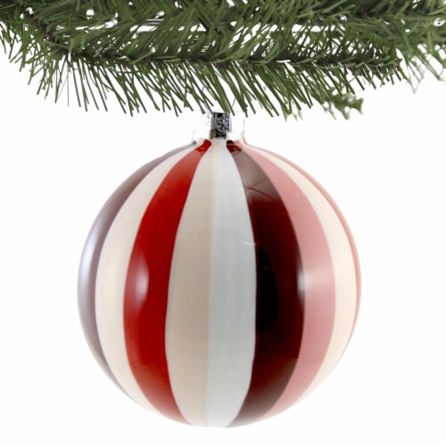 Holiday Ornament Tonal Pinwheel Bauble Christmas Candy Ball Stripes Go6824r Perspective: top