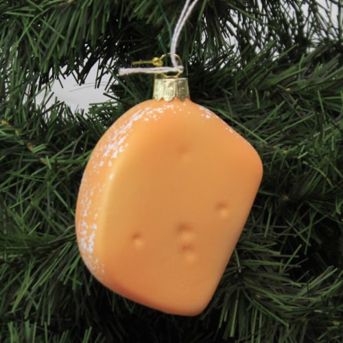 Holiday Ornament Gouda Glass Cheese Dinner Party Appetizer Go6873 Perspective: top