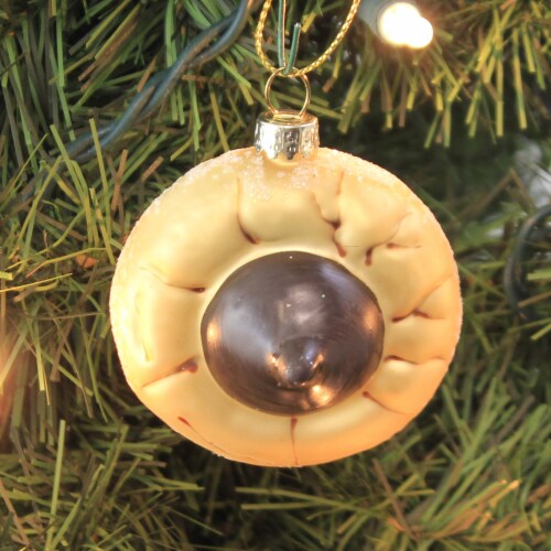 Holiday Ornament Chocolate Kiss Cookie Glass Dessert Treat Peanut Butter Go6753 Perspective: top