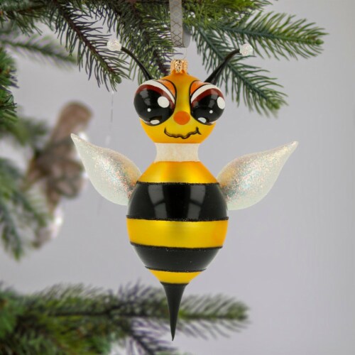 Blu Bom Stinger The Bee Glass Ornament Honey Buzz Nectar 10027 Perspective: top