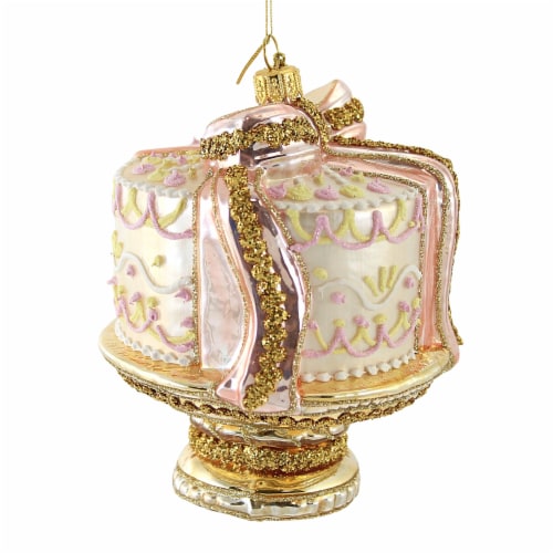 Huras Wedding Cake Glass Ornament Pastry Bakery Marriage S777 Perspective: top